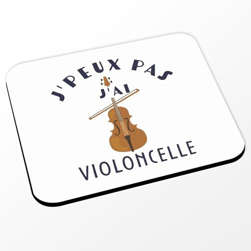 Fabulous Mauspad, Motiv: J'Peux Pas J'Ai Cello Orchester, klassische Musik, Weiß, (Maße 24 x 20 cm)