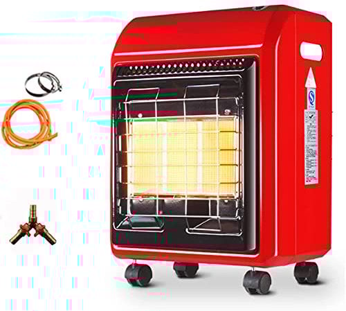 Energy Efficient Heaters,Portable Gas Heater 4.2Kw Calor Gas Heater Indoor Mobile Cabinet Ceramic Ceramic Heating Plate with Wheels Comes with Free Hose And Regulator 3 Heat Settin