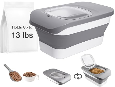 HOYTAMDAR 13Lbs Collapsible Dog Food Storage Container,Dog Food Container