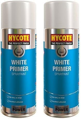 Hycote Fast Drying Aerosol Car Spray Paint, White Primer, 400 ml (Pack of 2)