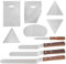 10 Stück Winkelpalette Set inklusive 4pcs Edelstahl Winkelpalette Tortenmesser 4,6,8,10 Zoll, 6pcs Edelstahl Winkelpalette zum Verteilen von Sahne, zum Backen von Kuchen und zum Dekorieren von Kuchen