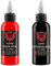 NAUDILIFE 2 Flaschen Tattoo-Tinte - Permanent Body Make-up Tattoo-Flässe und Schatten Klassische schwarze Tattoo-Tinte mit eleganter Rot (30 ML)