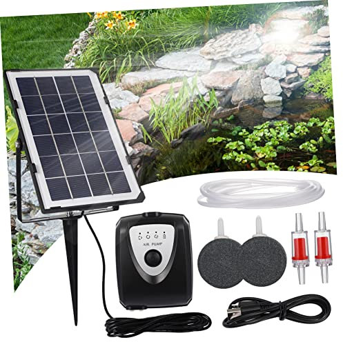 BESPORTBLE de oxigeno Portable Air Pump Panel Solar de Aire Solar para Estanque de Peces Kit de de aireador de Estanque Kit de de Aire Solar para peceras portátil AbS