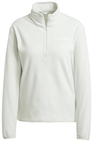 adidas Donna Terrex Multi Essentials Half Zip Fleece Jacket, Linen Green, S