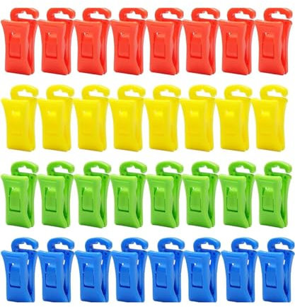 32 Sock Clips: Your Ultimate Laundry Companion - Securely Pair and Hang Socks in The Wash and Dryer, Ending The Days of Mismatched or Lost Pairs