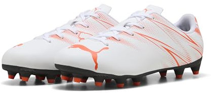 PUMA ATTACANTO FG/AG JR Soccer Shoe, White-Glowing RED, 5.5 UK