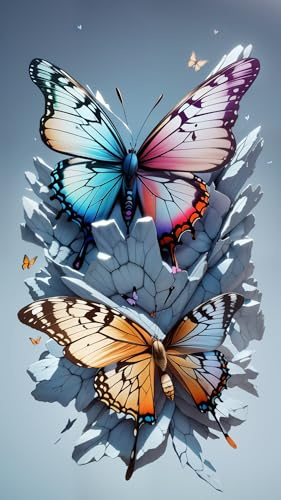 ZHUMUTO Diamond Painting Erwachsene Groß XXL 40x70cm Schmetterlinge | 15,7x27,5 zoll 5D Diamant Painting Bilder Full Drill DIY Set mit 2 Werkzeugsets, Diamant Malerei Wanddeko Geschenk