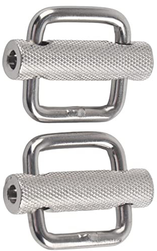 2 Stück Verstellbare Gerändelte Gürtelschnallen aus Edelstahl 316 mit Rechteckiger Schweißbehandlung für Gurtrucksäcke (25mm)