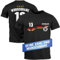 MoonWorks® Herren T-Shirt Trikot EM 2024 Deutschland Frontprint und Backprint personalisiert mit Name Fanshirt schwarz 4XL