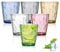 BYZESTY 6er Set Große Trinkgläser 300 ml - Plastik Wassergläser Whisky Gläser Cocktailgläser Trinkbecher Bunte Acrylbecher mit Kristallglas-Optik Saftgläser für Wasser, Saft, Eiskaffee, Softdrinks