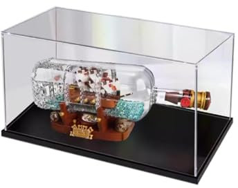 Acrylic display case For Lego 21313 bottles in a boat model, dustproof transparent acrylic display case, storage box (model not included) (3mm)