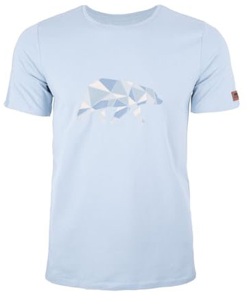 FORSBERG Espenson T-Shirt mit stylischem Bär Brustlogo Rundhals für Herren, Farbe:Pastellblau, Größe:4XL