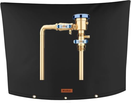 Wsobue Winter-Rohrisolierungsabdeckung (-15 °C), isolierter Rückflussverhinderer, Frostschutz, Wasserbrunnenpumpenabdeckung, Sprinklerventilabdeckung, Vakuumschutzabdeckung (schwarz, 101,6 cm B x 61