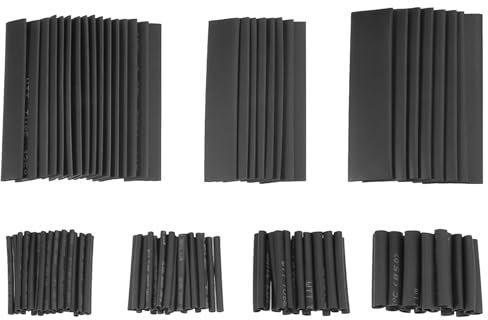 127 Pcs Heat Shrink Tubing kit, Electric Insulation Heat Shrink Wrap Cable Sleeve Automotive Industrial Heat-Shrink Tubing Shrink Ratio 2: 1 Black