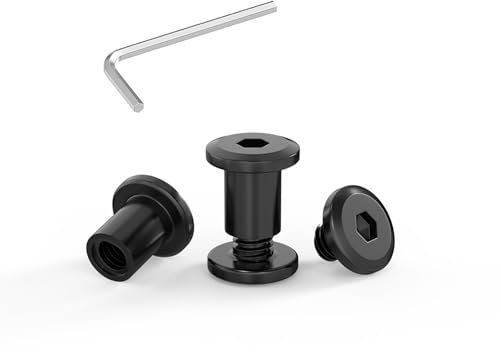 ORTAVA 20 Viti di Collegamento M5 x 10 mm, Viti per Mobili, Dado a Manicotto M5, Viti a Manicotto, in Acciaio Inox A2 V2A, Ossido Nero, Connettore per Armadio con Chiavi a Brugola