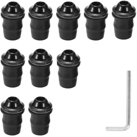 GVSS 10 Pièces Vis Pare-Brise Moto M5 x 16mm Noir, Visserie pour Bulle Moto,Kit de Fixation Bulle de Moto Universel avec M5 Clé,Vis Carenage Moto,Fixation de Pare-Brise de Moto