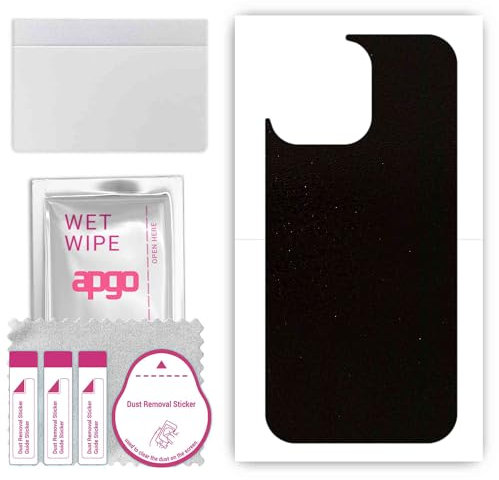 apgo Protective Skin Sticker for the Back compatible with Apple iPhone 16 Pro, Wrap Film, Foil, Vinyl - Pattern Black Leather