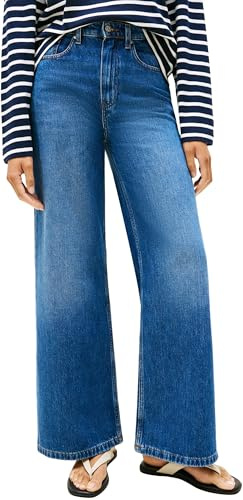 Tommy Hilfiger Damen Jeans Hose Flo Wide Leg High Rise