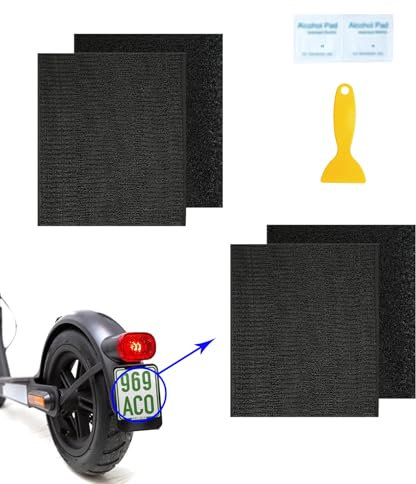 T TAKONE 2 Paar Selbstklebende Kennzeichenhalter für Roller, E-Scooter & Mofa – 135 x 110 mm mit Klettverschluss – Komplettes Set inklusive Installationswerkzeuge