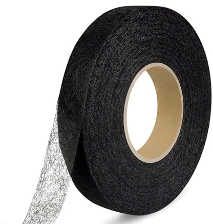 100 Meter Saumband zum Aufbügeln Schwarz Bügelband 20 mm Breit Bügelsaumband Selbstklebende Nahtband zum Reparieren Stoff, Gardinen,Hosen, Kleidung ohne nähen Iron on Hem Tape (100 M-2 cm Schwarzer)