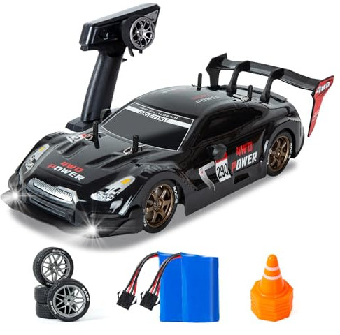 BORSTOYPRO Ferngesteuertes Auto, 1:14 Ferngesteuertes Drift Auto 4WD GT Drifting RC Cars Drifting mit Proportionalgashebel Rennsport Spielzeug für Erwachsene Jungen Kinder (Schwarz)