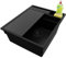 PRIMAGRAN Fregadero Cocina Todo Negro 43x53cm, Fregadero Granito 1 Seno + Sifón + Tabla de cortar, Fregadero sobre encimera al mueble 45cm - Oslo Pocket