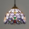 Mengjay Tiffany Pendelleuchte Esstisch Glas Hängelampe Höheverstellbar Vintage Esszimmer Lampen,Lampenschirm aus Buntglas,E27 Wohnzimmerlampe (B)