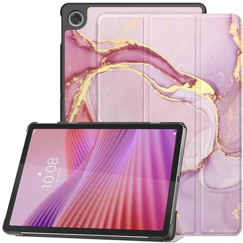 FANSONG Smart Tablet Case for Lenovo Tab 10.1 inch 2025 M10 4thGen TB311FU Tri- Fold Shell Protective Tablet Cover Case Auto Sleep Wake for Girls Pink