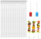 APOMOONS 50 Pièces Pic a Brochette en Acier Inoxydable, Pique a Brochette avec 2 Brosses à Barbecue en Silicone, Réutilisable 30cm Brochettes pour Barbecue avec Spirale Antidérapante