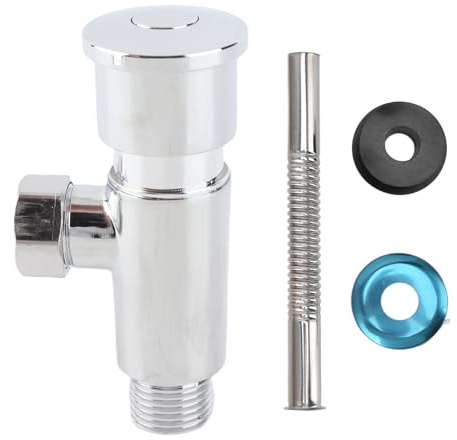Zinklegierung Urinal Spülventil, Ventil Ersatz Kit, WC Urinal Spülventil mit gebogenem Rohr, G1/2 Tank Toilettenspüler Ersatzset für Urinal Badezimmer Toilette WC Urinal