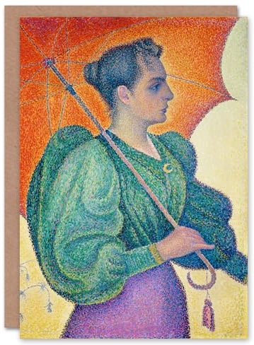 Artery8 Paul Signac Art Card Woman With An Umbrella Portrait