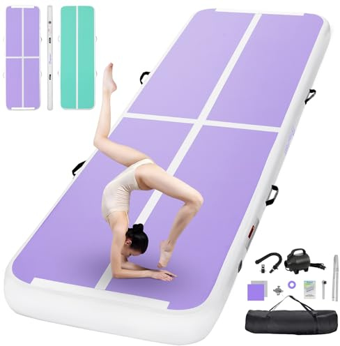 FBSPORT Airtrack Matte,10/20cm Hoch Verdicken 2/3/4/5/6 M Tumbling Matte,Gymnastikmatte mit Luftpumpe,Trainingsmatte mit Tragetasche,Turnmatte für Zuhause, Outdoor,Yoga, Übungsgymnastik usw
