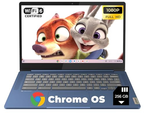 Lenovo IdeaPad Slim 3 Chromebook for Student Business - w/256GB Micro SD Card, 14'' Full HD Display, MediaTek Kompanio 520 CPU, Wi-Fi 6, Webcam, Chrome OS, Abyss Blue(4GB RAM | 64GB eMMC)