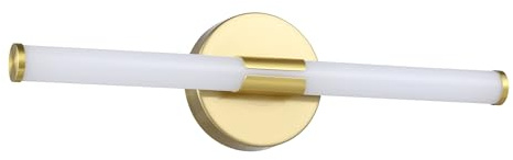 Eglo LED Mirror Light Ramola, Bathroom lamp, Metal and White Plastic | brass finish, warm to cool white, IP44, length 45 cm
