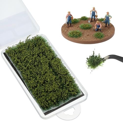 FdcZeyxior Modellbau Gras Grass Tuft Graskopf Grasbüschel Pflanzen Modell Tiefland-Sträucher Kunstrasen Miniatur Deko für DIY-Sandgelände, Eisenbahn, Spielszenerie