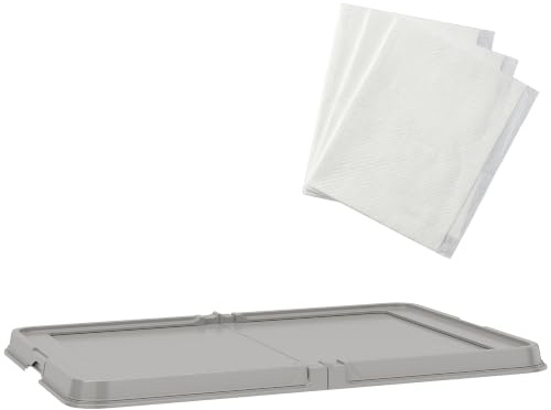PawHut Inodoro para Perros Plegable Bandeja Sanitaria 86x62 cm Gris | para Entrenamiento, con 3 Almohadillas, Pies Antideslizantes, Fácil de Limpiar