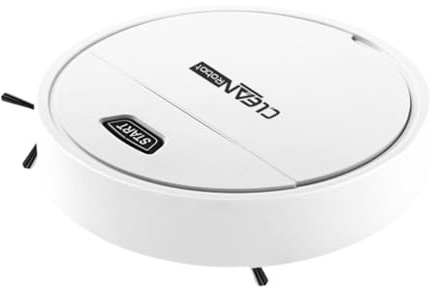 SOKEQTW Aspirador Robot, Robot Aspirador y Fregasuelos, Unidad Todo en Uno Que Barre, Aspira y Friega, Apto para Alfombras y Suelos de Madera, Color Blanco