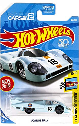 Hot Wheels 2018 50th Anniversary Legends of Speed Porsche 917 LH 124/365, Light Blue