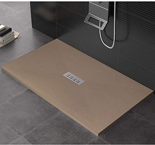 Receveur de douche 90 x 160 cm en pierre Maier Eden Moka