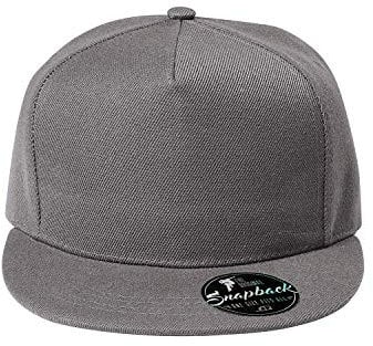 OwnDesigner Unisex Kappe Classic Snapback, Cap, Mütze, Kappe Cap mit geradem Schirm, One Size Einheitsgröße für Männer und Frauen (Cap5P-2Grau)
