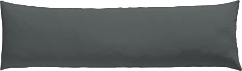Erwin Müller Seitenschläferkissenbezug Single-Jersey Murnau - anthrazit Größe 40x140 - bügelfrei, strapazierstark, elastisch, mit Reißverschluss