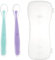 Artibetter 2pcs Cuchara de alimentación para bebés Cuchillería de silicona Utensilio con estuche Cucharas de bebé de punta suave para bebés recién nacidos Niños Niños Pequeños