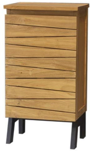 Waschbeckenunterschrank Iulia Teak Massivholz Breite vom Unterschrank 40 cm