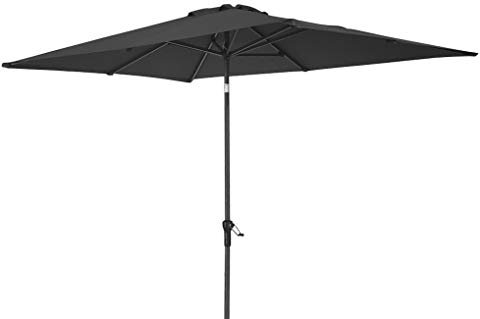 Pure Home & Garden Absolut wetterfester Kurbelschirm Auto Kipp 300 x 200 cm, mit UV-Schutz 50 Plus und automatischem Knicker, anthrazit