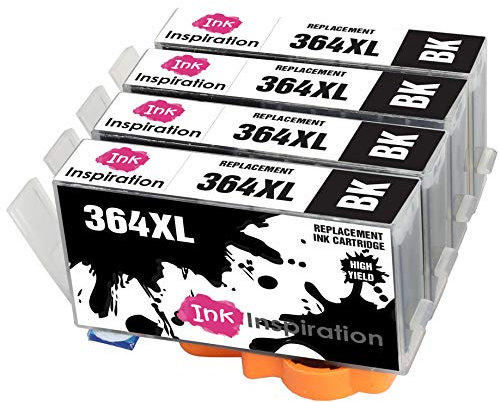 Ink Inspiration® Ersatz für HP 364 364XL Schwarz Druckerpatronen 4er-Pack, kompatibel mit HP Photosmart 5520 5510 6520 7520 7510 6510 B209a C6380 C5380 C510a C309a Officejet 4620 Deskjet 3520 3070A