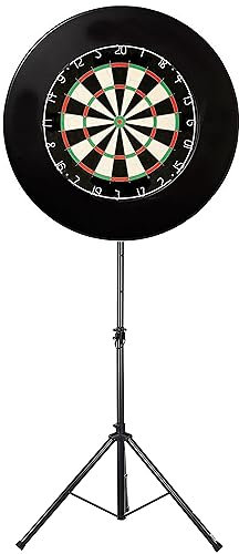 Winmau Diamond Plus Dartboard - Black Dartboard Surround - Darts Stand - Dart Home Kit