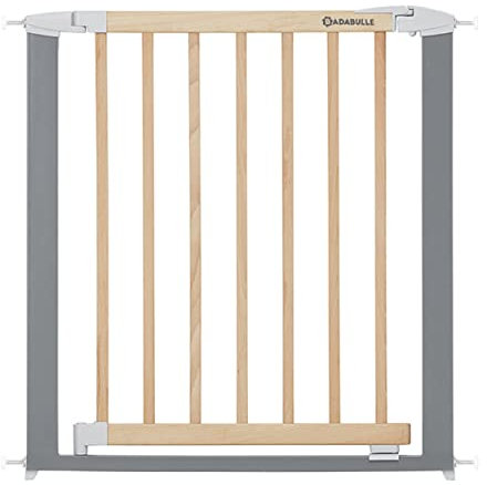 Badabulle Türschutzgitter Safe & Lock Wood/Metal - Druckbefestigung, Ohne Bohren, Ausziehbares Gitter (73 bis 81,5 cm)