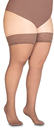 Annes styling Sila 40 denari Womens Lace Coscia Alta Opaco Hold Up Nylon Calze con Silicone Invisibile