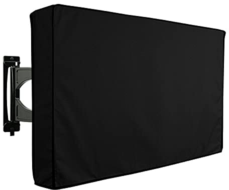 Etomvoop Cubierta de TV para exteriores 600D Tejido de poliéster Impermeable UV Pantalla plana Protector de pantalla de TV para 50 '' a 70 '' LCD LED (For 50-52 inch TV)
