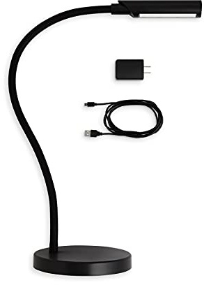 Reliable UberLight Flex 4200TL Task Light – LED Portable Desk Light with Round Base, USB Connection, 26.5” Flexible Gooseneck, 270° Rotational Head, and up to 60,000 Hours of Use (Black)
